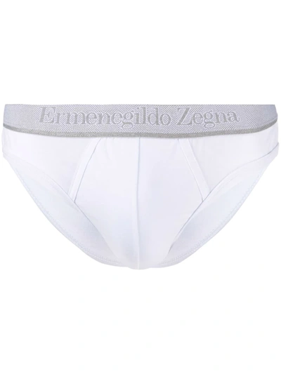 Ermenegildo Zegna Logo-waistband Briefs In White