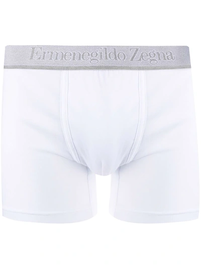 Ermenegildo Zegna Logo-waistband Boxer-shorts In White
