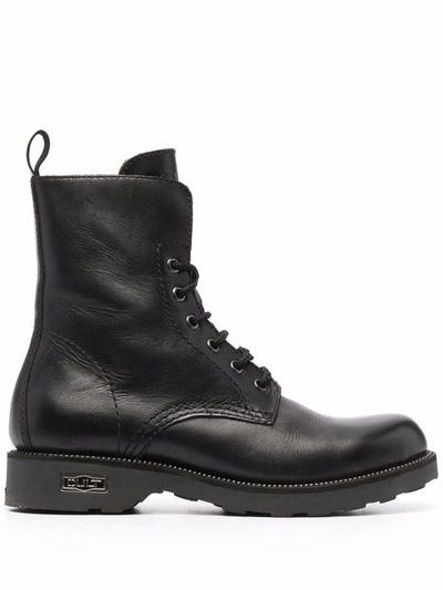 Cult Side Logo-plaque Boots In Black