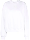 Alexander Wang T Logo-print Long-sleeve Sweatshirt In White