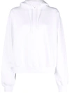 ALEXANDER WANG T LOGO-PRINT DRAWSTRING HOODIE