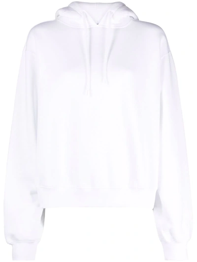 Alexander Wang T Logo-print Drawstring Hoodie In White