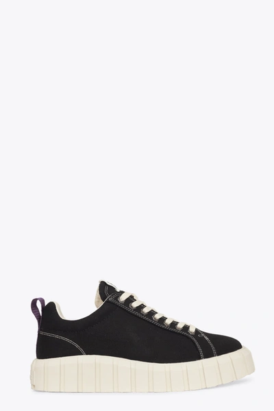 Eytys Black Canvas Lace-up Low Sneaker In Nero