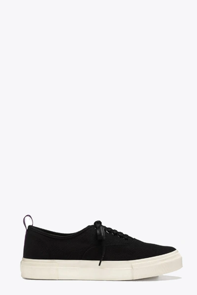 Eytys Black Canvas Lace-up Low Trainer In Nero