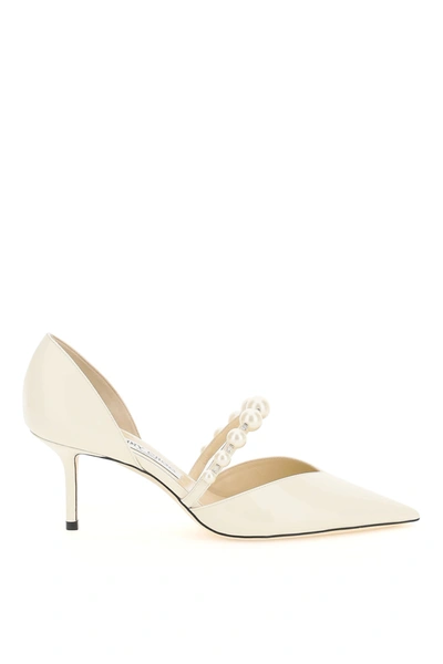 Jimmy Choo Aurelie 65 Decollete In Paint With Pearls In White