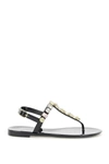 Stuart Weitzman Jaide Embellished Jelly T-strap Sandal In Black (black)