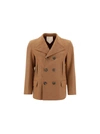 FERRAGAMO COAT,746714 WALNUT