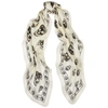 Alexander Mcqueen Pink Modal Skull Biker Scarf In Ivory