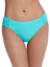 La Blanca Island Goddess Shirred Hipster Bikini Bottom In Aquamarine