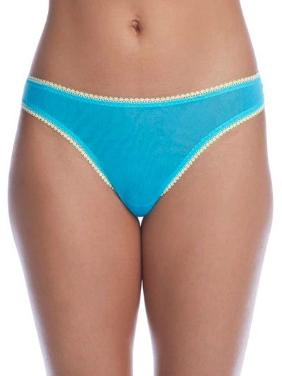 On Gossamer Gossamer Mesh Hip G Thong In Aqua Surf