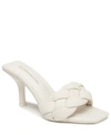 Bcbgeneration Marlino Snake Print Leather Braided Sandal Heels In White