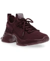 Steve Madden Women's Maxima Rhinestone-trim Trainer Sneakers In Burgundy Multi