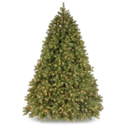 National Tree Company National Tree 7.5' Feel Real Deluxe Downswept Douglas Fir Hinged Tree With Color Led Lights & Power In Green