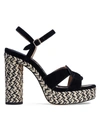 Coach Talina Suede Platform Espadrille Sandals In Black