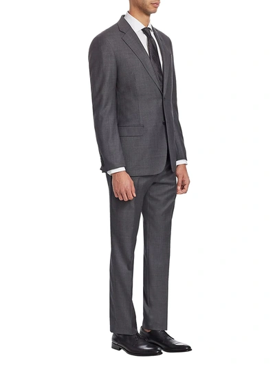 Emporio Armani G-line Wool Sharkskin Suit In Grey