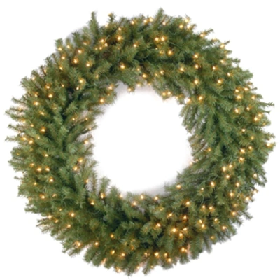 National Tree Company 42" Norwood Fir Wreath With 150 Clear Lights In Green