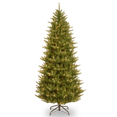 National Tree Company National Tree 7 .5' "feel Real" Natural Fraser Slim Hinged Tree With 750 Clear Lights In Green
