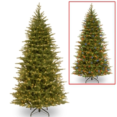 National Tree Company National Tree 7.5' "feel Real" Nordic Spruce Slim Hinged Tree With 600 Dual Led Lights In Green