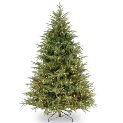 National Tree Company National Tree 6.5' Feel Real Fraser Grande Hinged Tree With 550 Dual Color Led Lights In Green