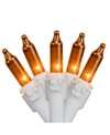 Northlight Set Of 35 Orange Mini Christmas Lights 2.5" Spacing In Orange