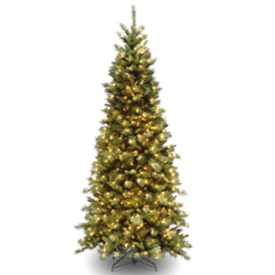 National Tree Company National Tree 6.5' Tiffany Fir Slim Tree With 400 Clear Lights In Green