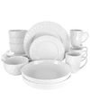 Elama Sienna Dinnerware Set Of 18 Pieces In White