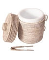 ARTIFACTS TRADING COMPANY ARTIFACTS RATTAN ICE BUCKET WITH TONGS