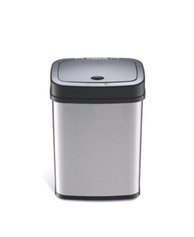 Nine Stars Group Usa Inc Rectangular Motion Sensor Trash Can, 3.2 Gallon In Silver Tone