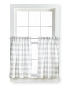CURTAINWORKS CHECK VALANCE AND TIERS, SET OF 3