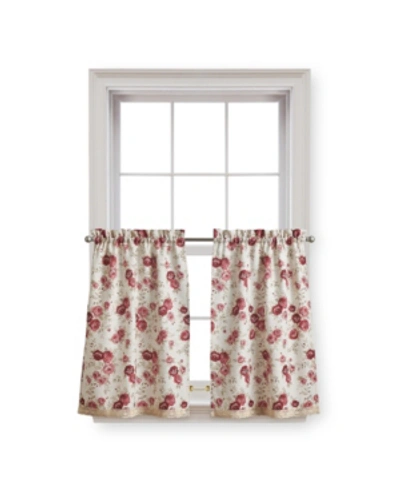 Curtainworks Rose 36" X 54" Tailored Tier, Set Of 2 In Red