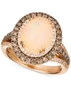 Le Vian Deep Sea Blue Topaz (4 Ct. T.w.) & Diamond (7/8 Ct.t.w.) Statement Ring In 14k Rose Gold (also In Op In Opal