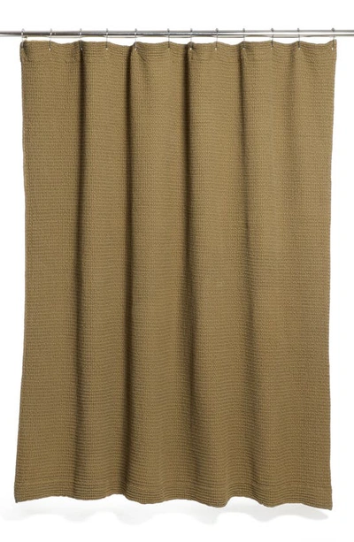 Hawkins New York Simple Waffle Shower Curtain In Olive