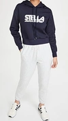 Stella Mccartney Logo Print Jerseysweatshirt Hoodie In Navy