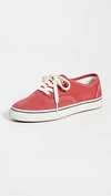 Re/done 70s Skate Distressed Canvas Sneakers In Faded Crimson
