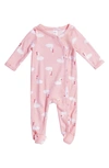 Nordstrom Baby Print Footie In Pink Baby Swan