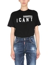 Dsquared2 Slogan Printed Crewneck T-shirt In Nero