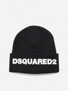 Dsquared2 Embroidered Logo Patch Beanie In Black