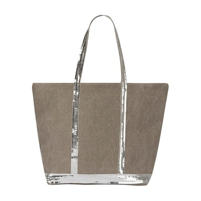 Vanessa Bruno Linen And Sequins L Cabas Tote In Calcaire