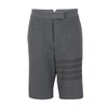 Thom Browne 4-bar Stripe Twill Shorts In Med Grey