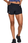 Under Armour Fly By 2.0 Woven Running Shorts In Black / Black / Reflective