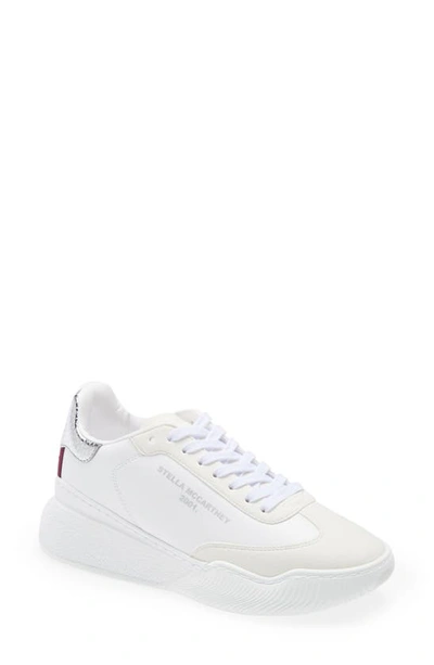 Stella Mccartney Loop Runner Sneaker In White/ Silver