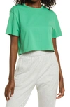 Open Edit Boxy Crop T-shirt In Green Grass