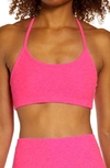 Beyond Yoga Space Dye Slim Racerback Sports Bra In Electric Pink Heather