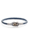 Konstantino Perseus Braided Leather Bracelet In Silver