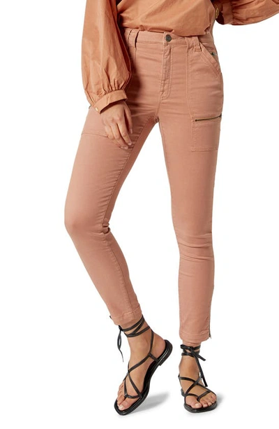Joie Park High Waist Stretch Cotton Blend Skinny Pants In Tan