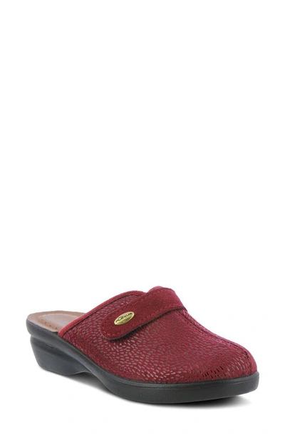 Flexus By Spring Step Merula Clog In Bordeaux Patent Leather