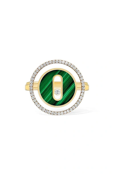 Messika Lucky Move 18-karat Gold, Malachite And Diamond Ring In Yellow Gold