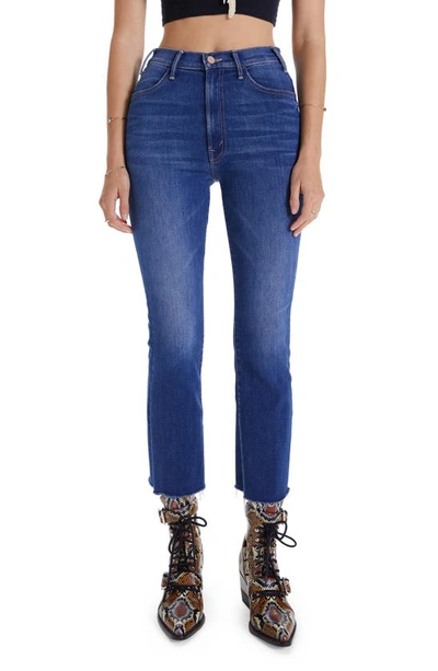 Mother The Hustler High Waist Ankle Fray Jeans In Balls Of Yarn