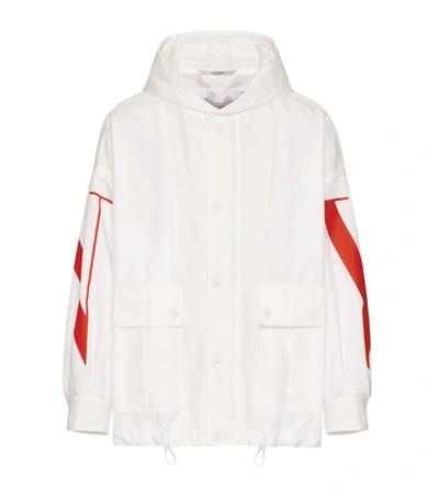 Valentino Vltn Print Zip-up Jacket In White