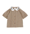 BURBERRY KIDS CHECK LOGO BLOUSE (3-14 YEARS),16733189